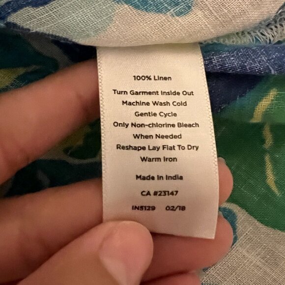 TALBOTS Linen Tank Top Women’s Size XS Floral ColorfulSleeveless Blouse Light - Picture 7 of 8